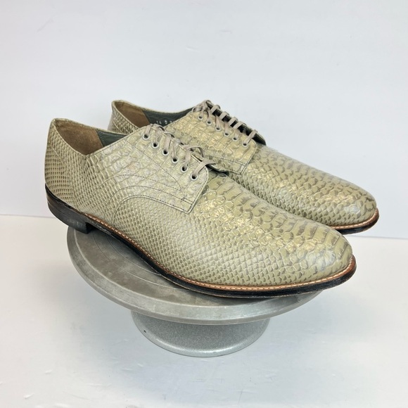 Stacy Adams Size 14D Men's Shoe Madison‎ Anaconda Print Leather Grey - Picture 1 of 11